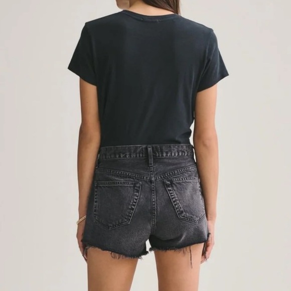 Agolde Parker Shorts Vintage Black Crash Jean Denim - Picture 6 of 16